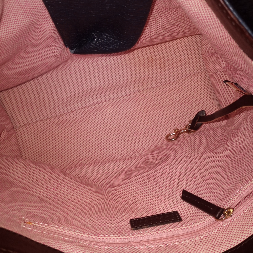 Dooney & Bourke Dark Blue and Brown Hobo Bag - Picture 8 of 9